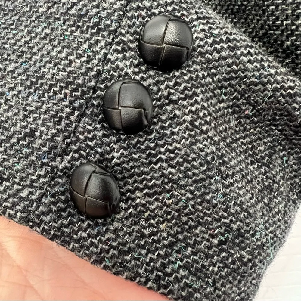 Vintage Pioneer Wear Western Rodeo Tweed Charcoal Men's Blazer Elbow Patches L